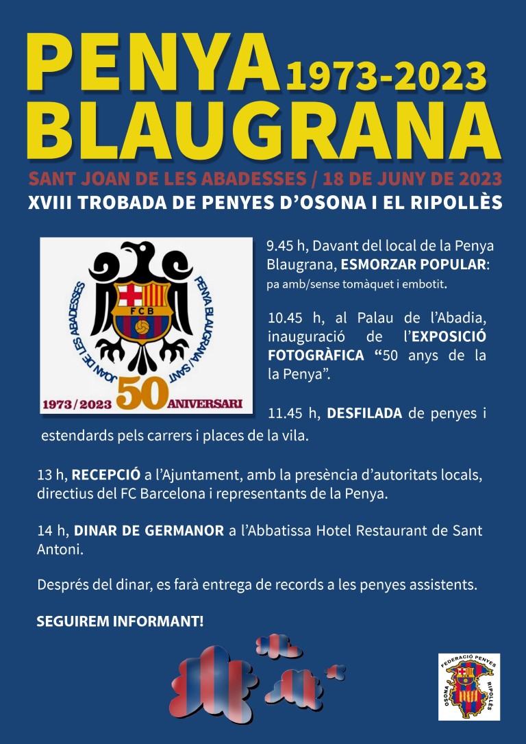 Actes 50 aniversari penya blaugrana baixa