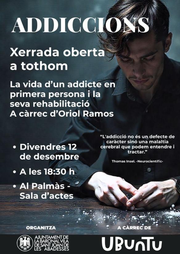 Cartell xerrada addiccions St Joan
