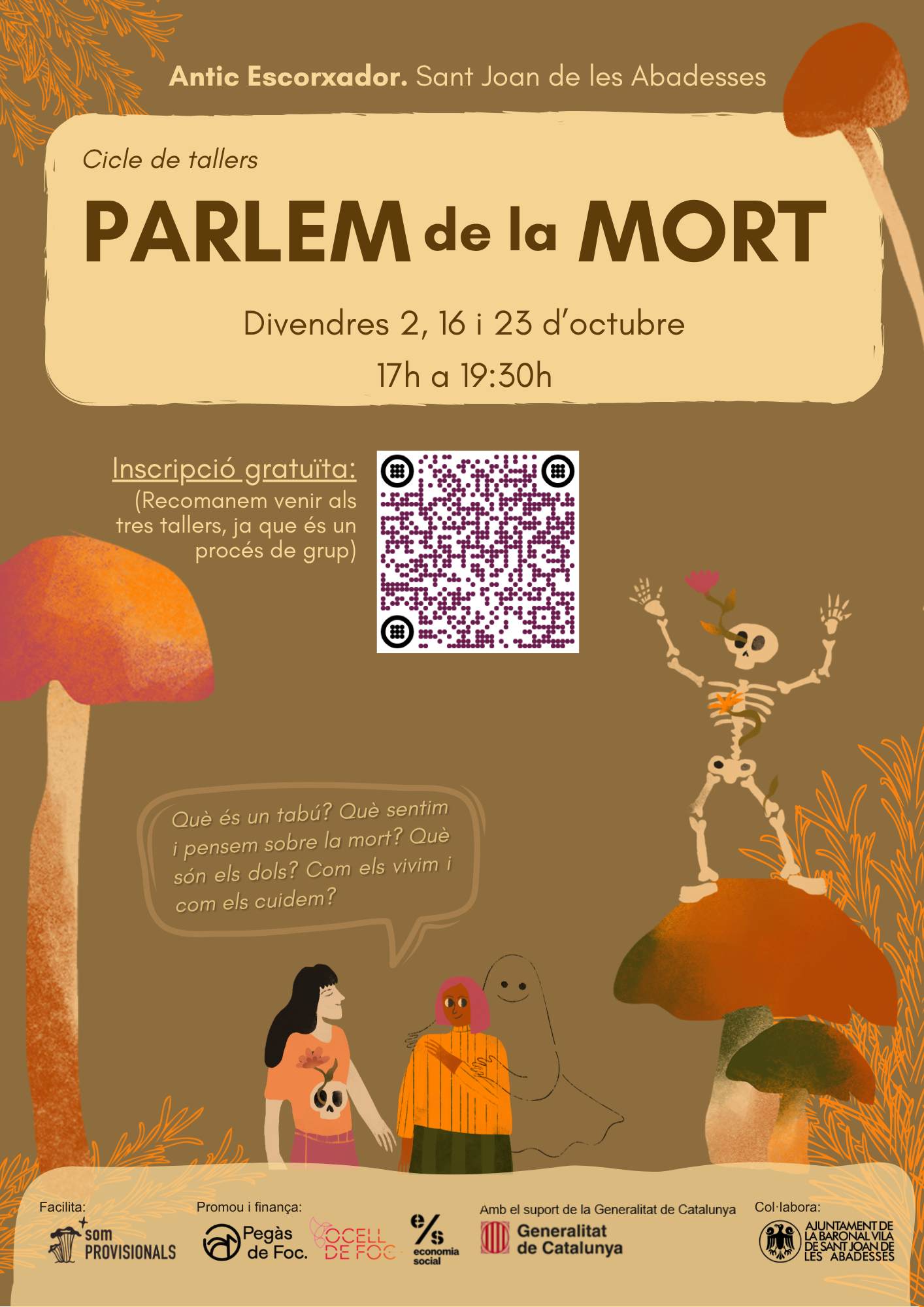 a3 cartell cicle tallers joves mort i dol St Joan Abadesses