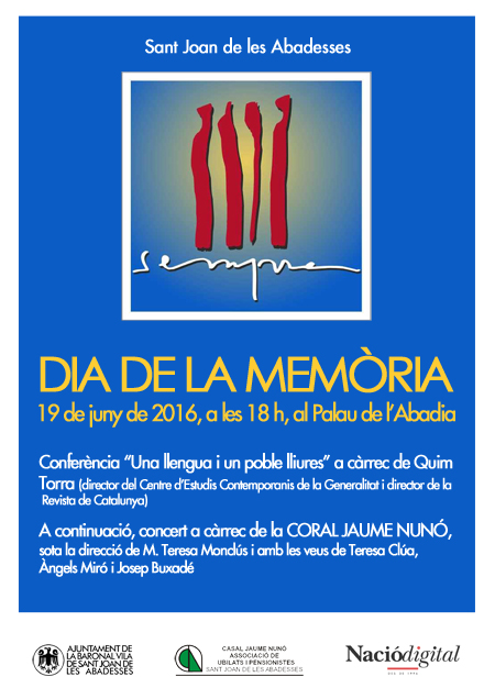 Dia de la memòria 2016 agenda